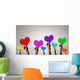 Holding Rainbow Hearts Wall Mural