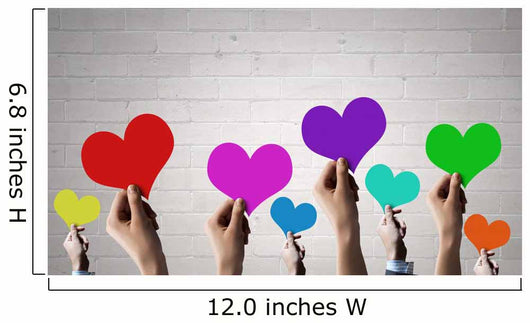 Holding Rainbow Hearts Wall Mural