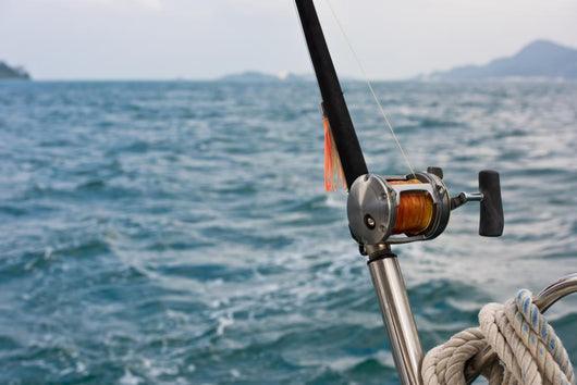 Fishing Rod And Reel On A Boat Wall Decal