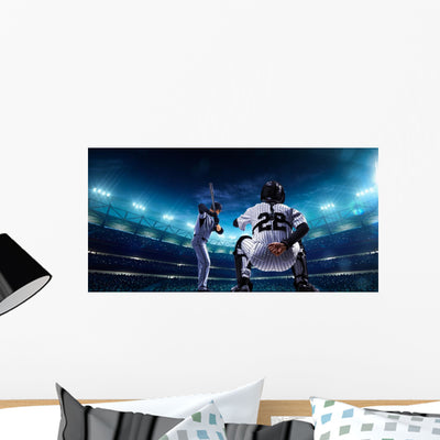 Grand Arena Baseball Wall Decal shown on a wall