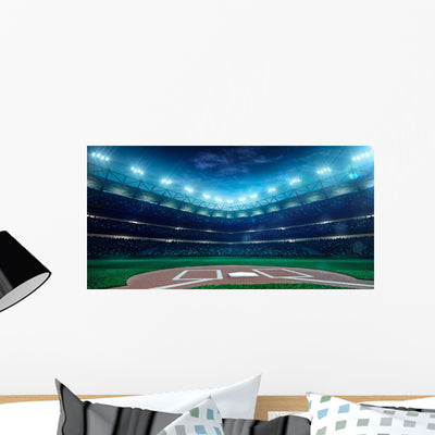 Professional Baseball Grand Arena In Night Wall Decal shown on a wall