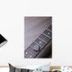 Guitar frets with strings and mediator on dark brown surface Wall Mural
