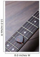Guitar frets with strings and mediator on dark brown surface Wall Mural