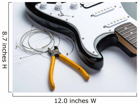 Electric guitar with yellow nippers and strings Wall Mural
