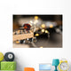 Guitar frets with mediator, strings and lights Wall Mural