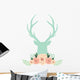 Blue Silhouette Reindeer with Wall Decal
