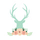 Blue Silhouette Reindeer with Wall Decal