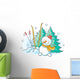 Skiing Winter Snowman Wall Decal