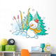 Skiing Winter Snowman Wall Decal