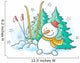 Skiing Winter Snowman Wall Decal