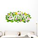 Lettering Spring Flowers Wall Decal