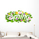 Lettering Spring Flowers Wall Decal