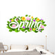 Lettering Spring Flowers Wall Decal
