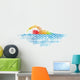 Pointillism Swimming  Art Wall Decal