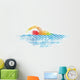 Pointillism Swimming  Art Wall Decal