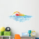 Pointillism Swimming  Art Wall Decal