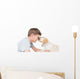 Puppy Licking Boy over Wall Decal