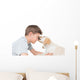 Puppy Licking Boy over Wall Decal