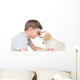 Puppy Licking Boy over Wall Decal