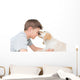 Puppy Licking Boy over Wall Decal