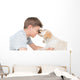Puppy Licking Boy over Wall Decal