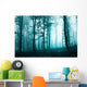 Beautiful turquoise blue forest Wall Mural