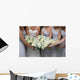 bridesmaids gathering bouquets Wall Mural