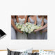 bridesmaids gathering bouquets Wall Mural