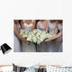 bridesmaids gathering bouquets Wall Mural