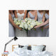 bridesmaids gathering bouquets Wall Mural