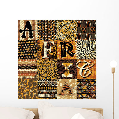 African Patterns Africa Wall Decal shown on a wall
