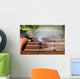 Wooden cleaning with high pressure water jet Wall Mural