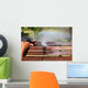 Wooden cleaning with high pressure water jet Wall Mural