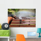 Wooden cleaning with high pressure water jet Wall Mural