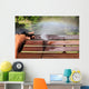 Wooden cleaning with high pressure water jet Wall Mural