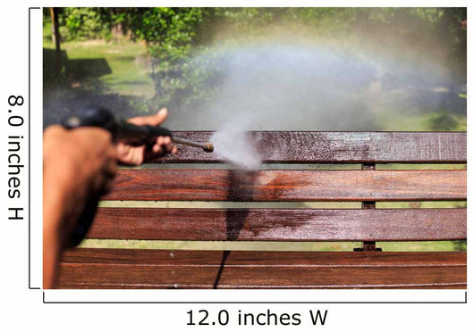 Wooden cleaning with high pressure water jet Wall Mural