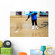 Floor cleaning with high pressure water jet Wall Mural