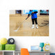 Floor cleaning with high pressure water jet Wall Mural
