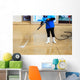 Floor cleaning with high pressure water jet Wall Mural