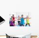 People doing warrior pose in yoga class Wall Decal