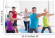 People doing warrior pose in yoga class Wall Decal