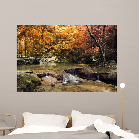 Thailand Waterfall Autumn Wall Mural