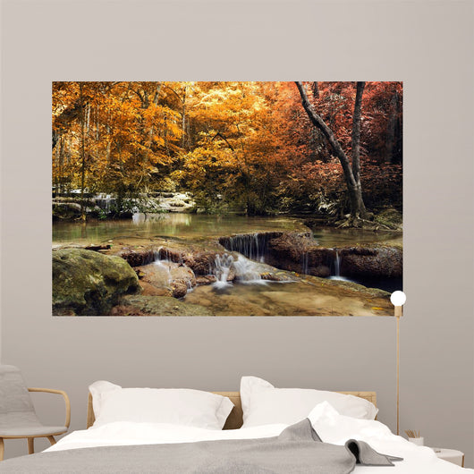 Thailand Waterfall Autumn Wall Mural