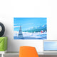 Winter landscape. Vector illustration. Wall Mural