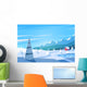 Winter landscape. Vector illustration. Wall Mural
