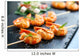 Appetizing grilled prawns on skewer. Wall Mural