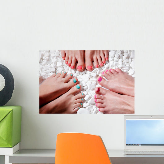 Colorful painted toes Wall Mural