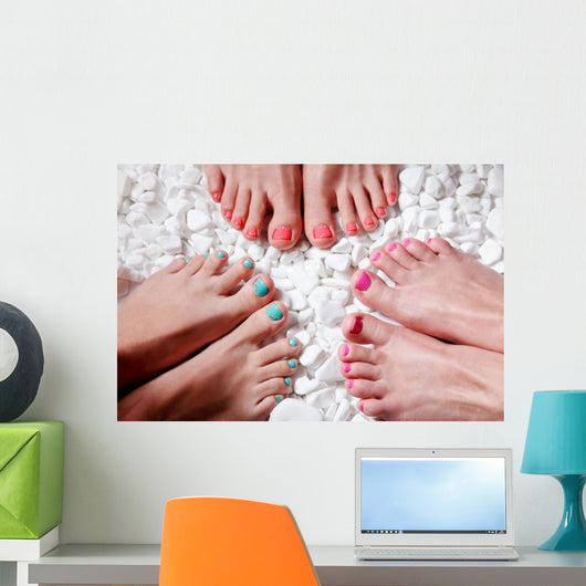 Colorful painted toes Wall Mural