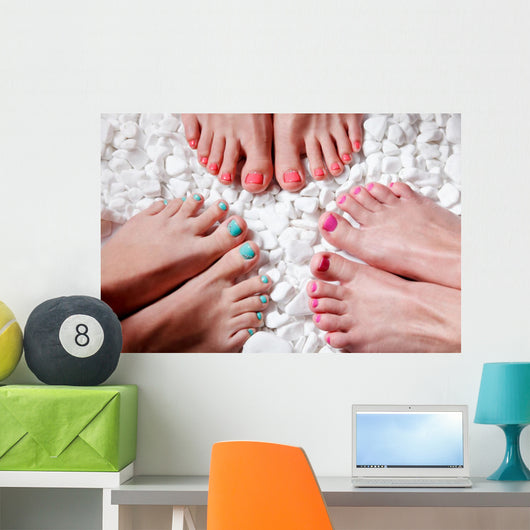 Colorful painted toes Wall Mural