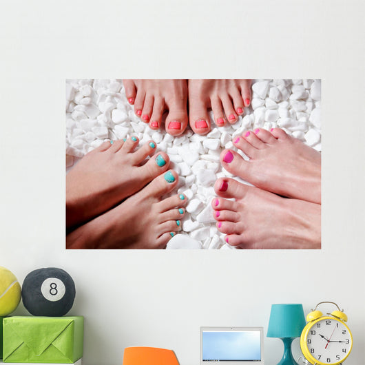 Colorful painted toes Wall Mural